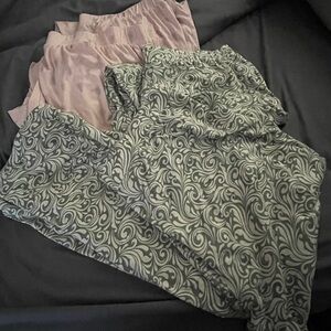 Green and Pink Patterned Pajama Pants- 4 pair